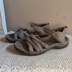 TEVA WOMEN TIRRA TAUPE
MULTI STRAPPY SPORTS
SANDALS Hiking US 10